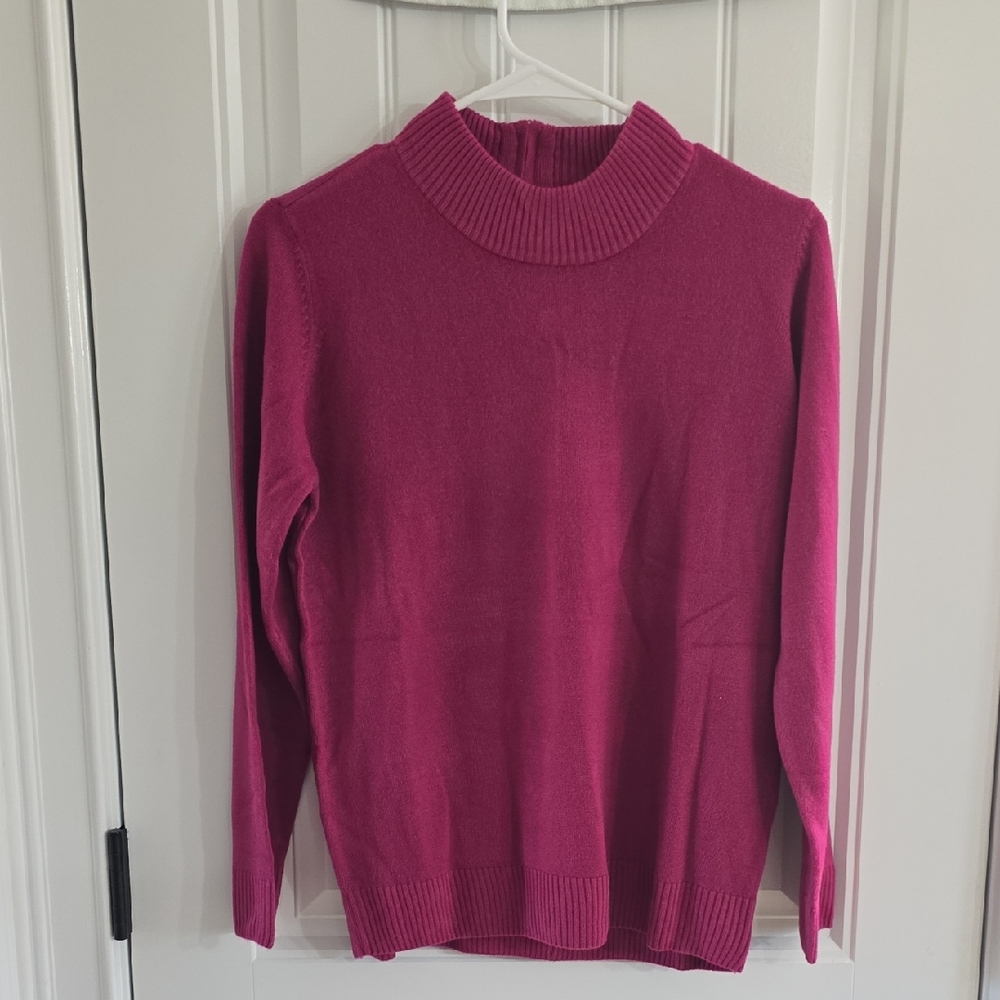 Appleseed's Women's Pink Mockneck Sweater MP